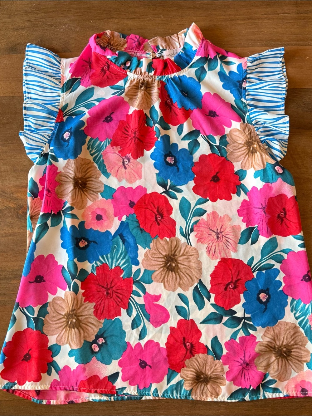 NWOT Floral Ruffle Sleeve Blouse - Multicolor - women’s large